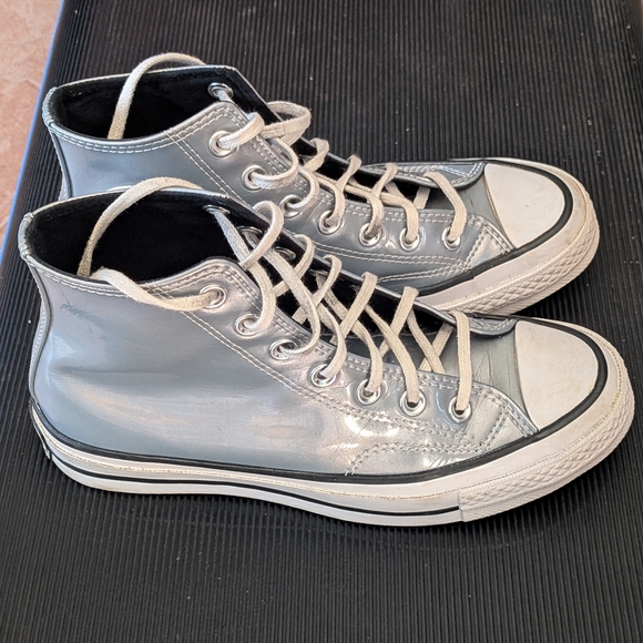 Converse Metallic Silver High-Tops - Picture 9 of 9